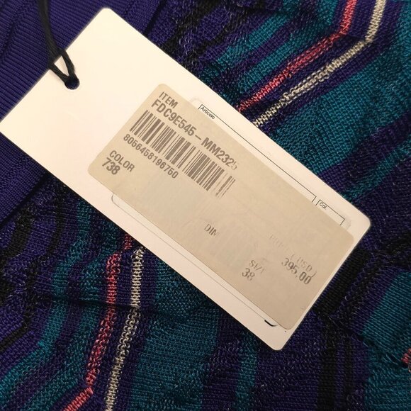 M MISSONI Zigzag Patterned Multicolored Knit Pencil Skirt - Picture 10 of 14